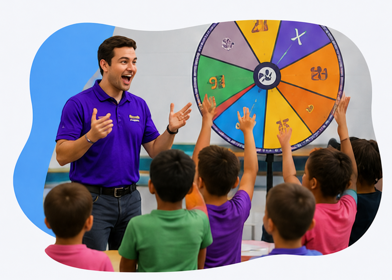 Math presenter with wheel